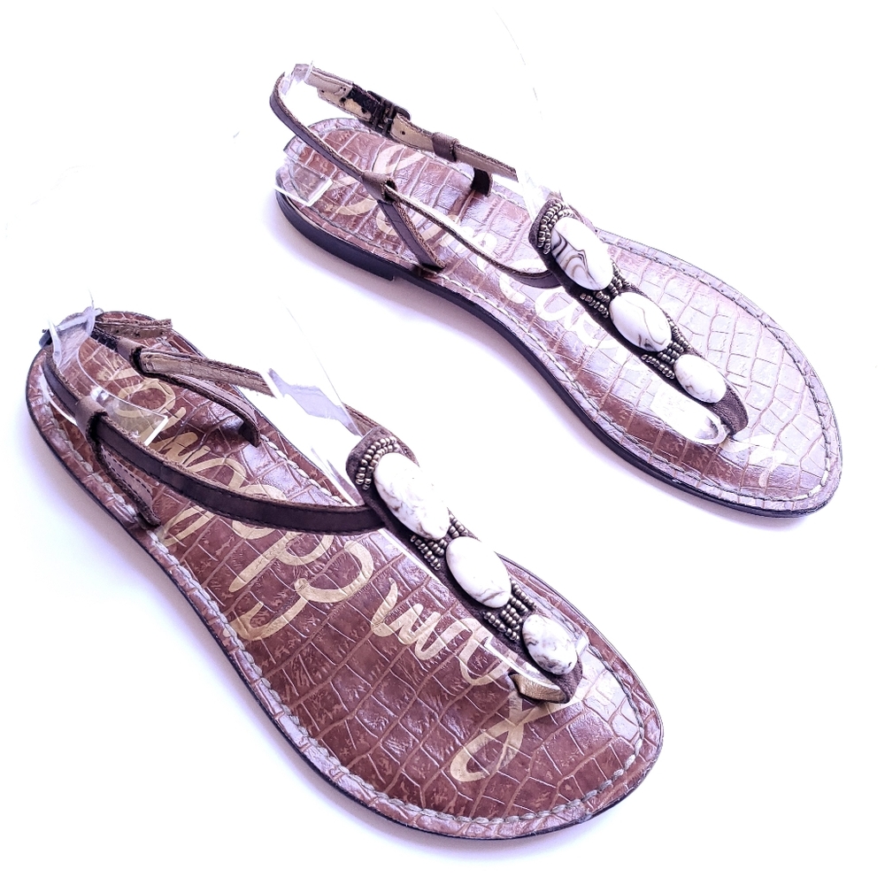 SAM EDELMAN SHELL THONG SANDALS SIZE 8